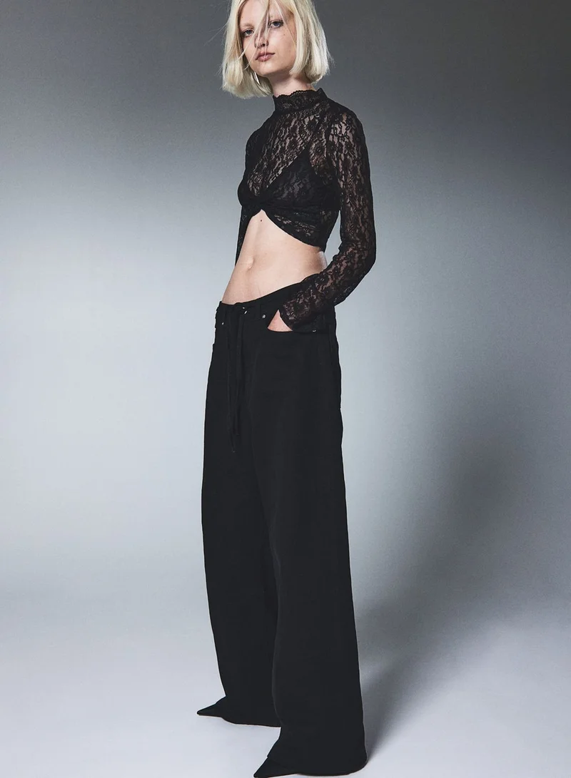 H&M Openwork Lace Crop Top