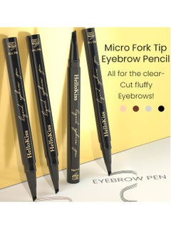 Kanza Liquid Eyebrow Pencil #02 Dark Brown Waterproof Long Lasting Brow Pencil with 4 Tip Microblade Eyebrow Pen Long Lasting 4 Fork Liquid Smudge Proof Eyebrow Pencil Natural Eye Brow Pencil  - Image 5