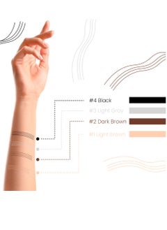 Kanza Liquid Eyebrow Pencil #02 Dark Brown Waterproof Long Lasting Brow Pencil with 4 Tip Microblade Eyebrow Pen Long Lasting 4 Fork Liquid Smudge Proof Eyebrow Pencil Natural Eye Brow Pencil  - Image 3