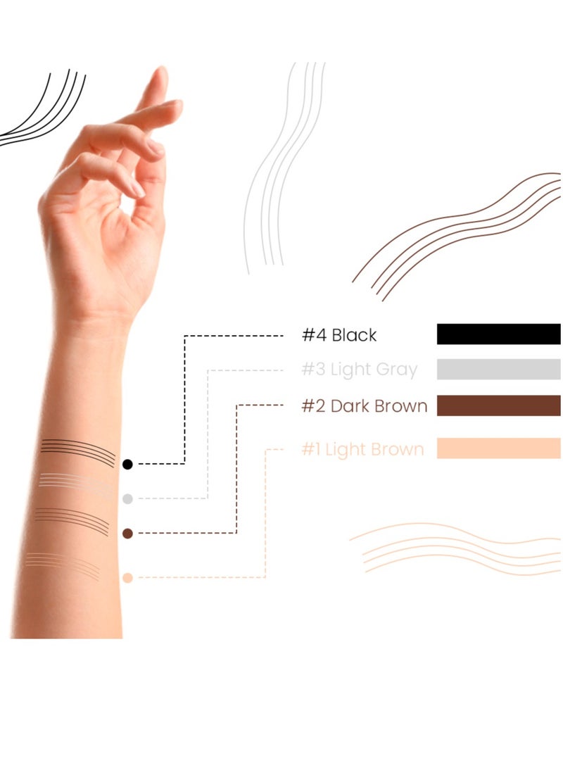 Kanza Liquid Eyebrow Pencil #02 Dark Brown Waterproof Long Lasting Brow Pencil with 4 Tip Microblade Eyebrow Pen Long Lasting 4 Fork Liquid Smudge Proof Eyebrow Pencil Natural Eye Brow Pencil  - Image 3