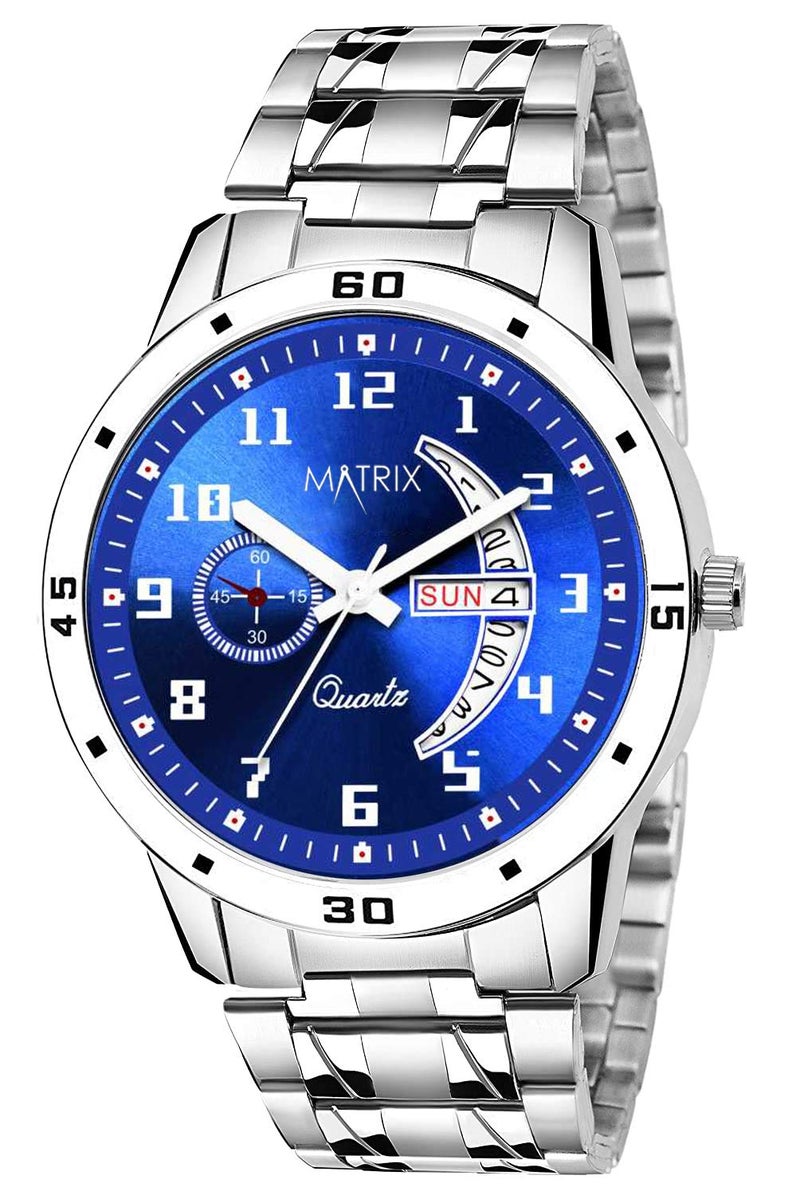 Matrix Luxury Collection Analogue Men's Stainless Steel Watch(Blue Dial Black Colored Strap) - Image 1