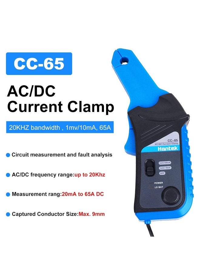Hantek CC-65 AC/DC Multimeter Current Clamp Meter with BNC Connector Up to 20 kHz 20mA to 65A DC - Image 2