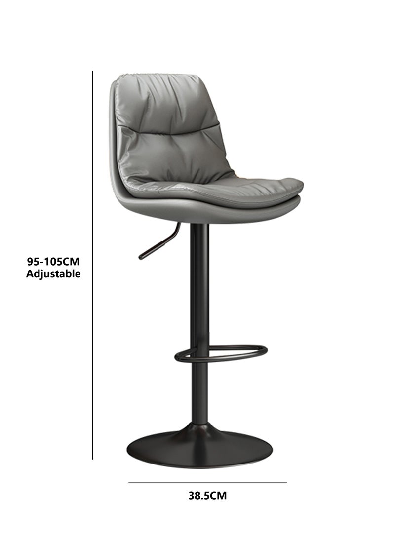 Sharpdo - Bar Chair,2 pcs High Back Bar Chairs,Comfortable Adjustable High Bar Chair with 360°Swivel Perfect for Home Kitchen Counter Dining High Footrest Stool - Image 1