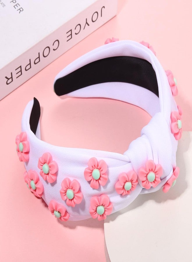 PHALIN Flower Headbands for Women Spring Summer Headbands Tropical Pink Floral Knotted Headband Summer Beach Hair Accessories Vacation Headwear Gifts (Flower) - Image 4