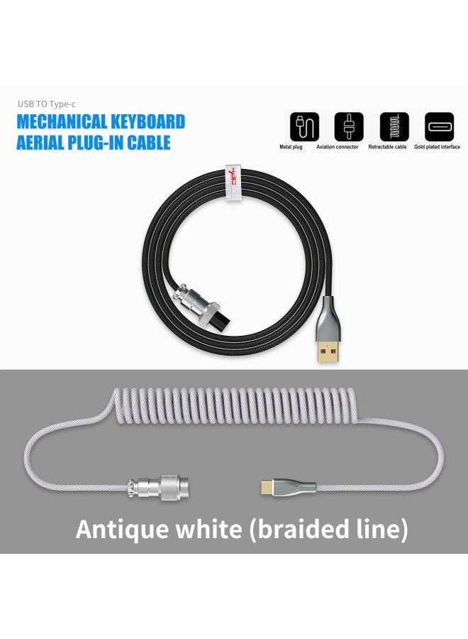 Airplug TYPE-C Interface Cable Removable Mechanical Game Keyboard Metal USB Head Braided Stretchable Data Cable-Color:Airline-Fuchsia - Image 3