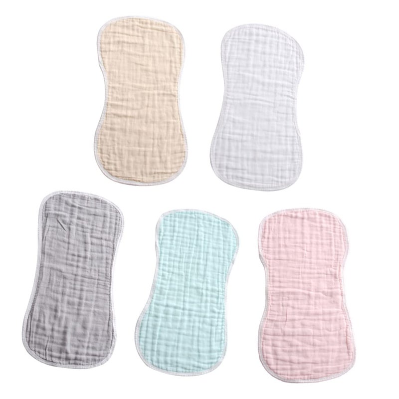 5 Pack Washable Burp Cloths Soft Breathable Shoulder Pads For Newborn Baby - Image 2