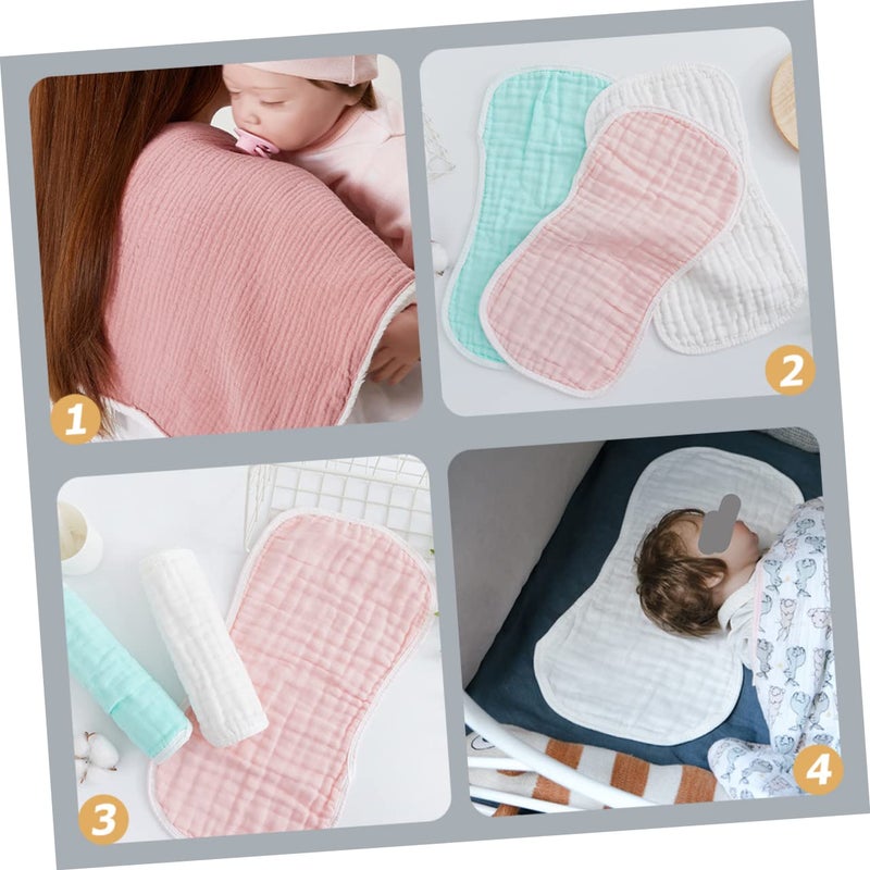 5 Pack Washable Burp Cloths Soft Breathable Shoulder Pads For Newborn Baby - Image 4