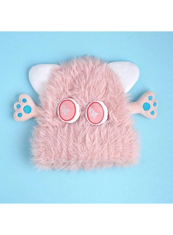 LITTLE SURPRISE BOX Pink Furry Monster 3D Style Winter Cap/Beanie For Kids