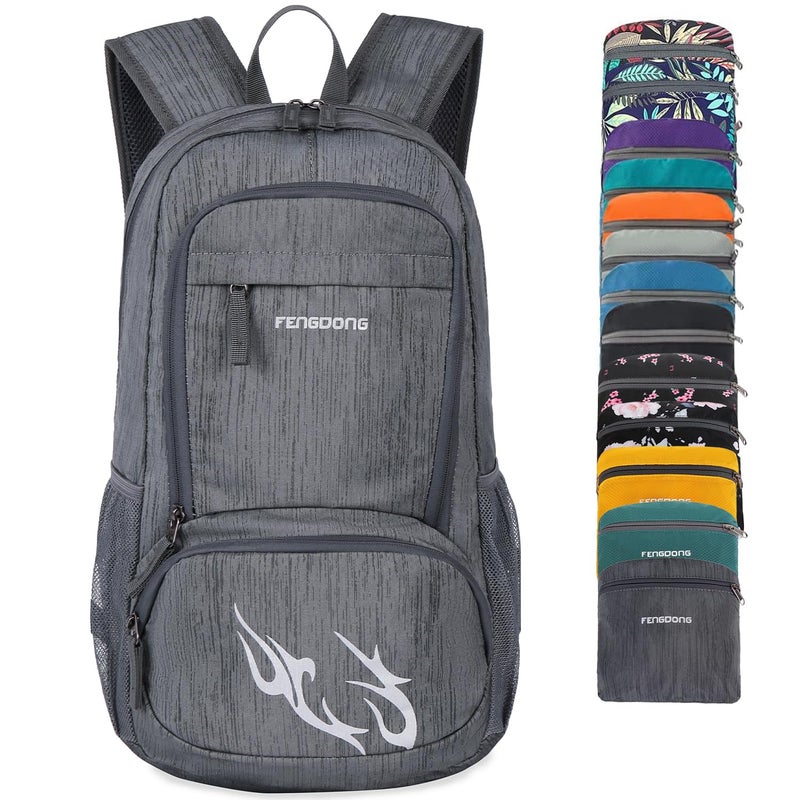 FENGDONG 35L Lightweight Foldable Waterproof Packable Travel Small Hiking Backpack Daypack for men women Dark Gray - Image 1