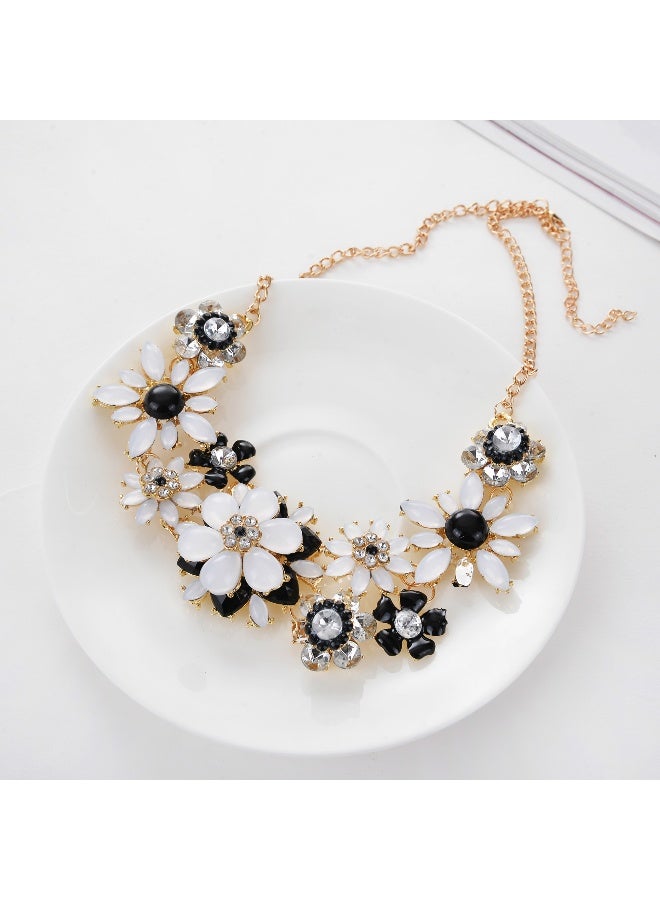 NIBEMINENT Exaggerated Glamorous Floral Statement Necklace - Versatile Fashion Accessory