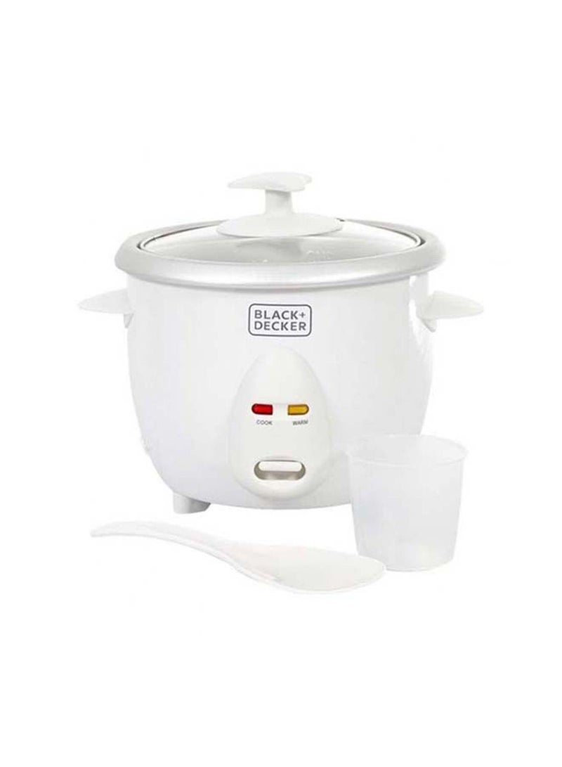 BLACK+DECKER Rice Cooker, Removable NonStick Aluminum Bowl, Steaming Tray, Water Level Indicator, Glass Lid with Cool Touch, Cook and Warm Functions, 220-240V, 0.6 L 350 W RC650-B5 White - Image 3