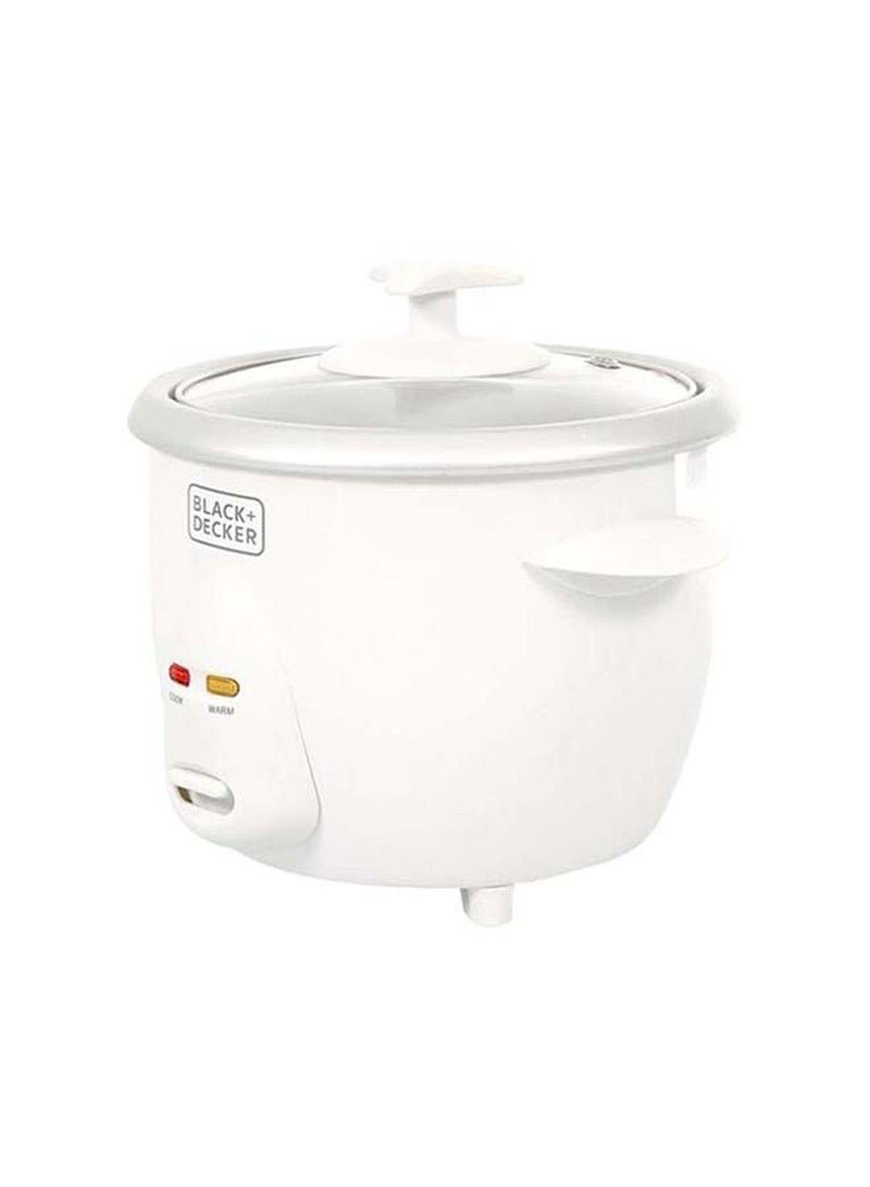 BLACK+DECKER Rice Cooker, Removable NonStick Aluminum Bowl, Steaming Tray, Water Level Indicator, Glass Lid with Cool Touch, Cook and Warm Functions, 220-240V, 0.6 L 350 W RC650-B5 White - Image 2