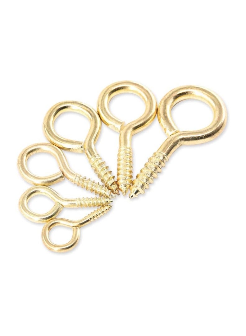 KNP Closed Screw Eye Hook - Pack of 100 Pcs (10, Gold Plated) are designed for secure fastening and hanging applications. - Image 2