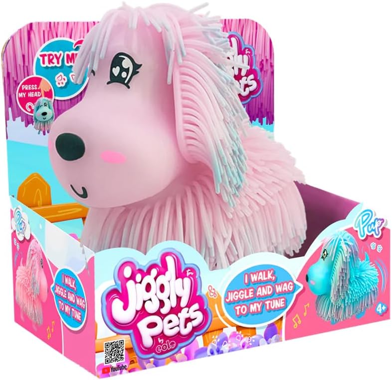 إيولو لعبة Eolo Jiggly Pets Pup تمشي وتصدر أصواتًا مع تعابير وجه لطيفة باللون الوردي - Image 2