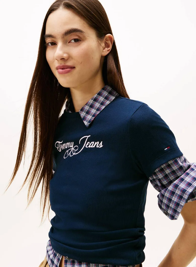 TOMMY JEANS Essential Logo Ribbed T-Shirt
