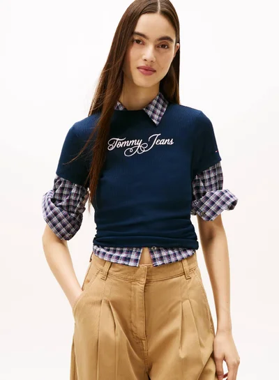 TOMMY JEANS Essential Logo Ribbed T-Shirt