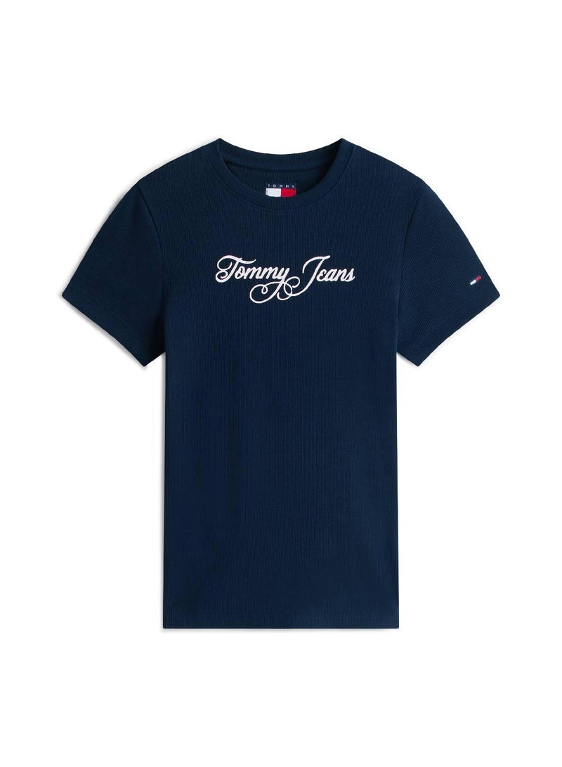 TOMMY JEANS Essential Logo Ribbed T-Shirt - Image 4