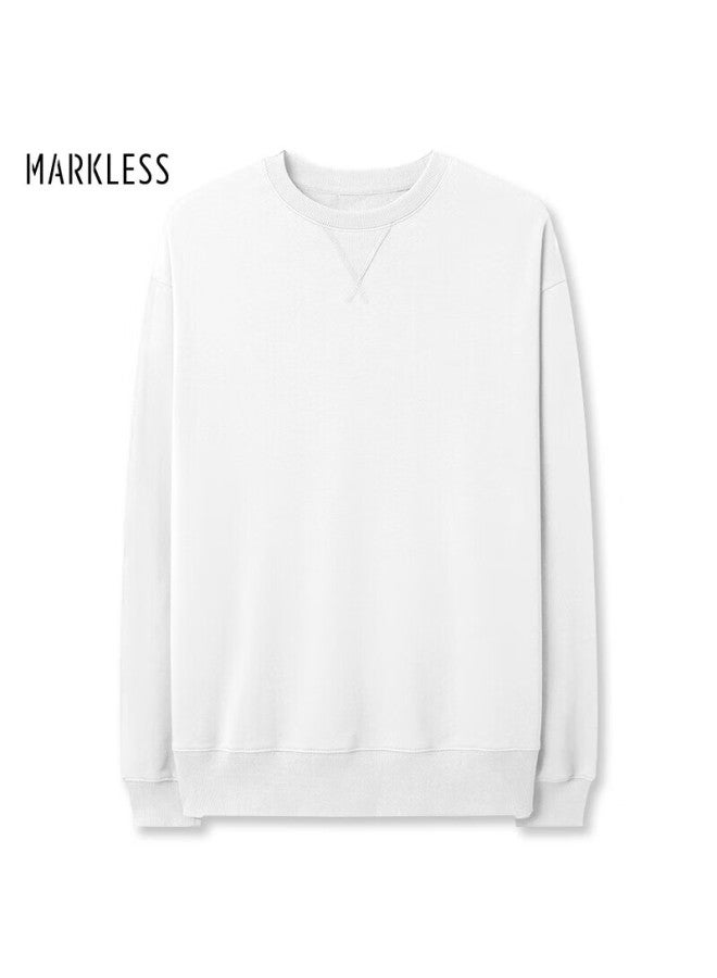 Markless رجالي ربيع كاجوال طوق دائري دافئ هودي داخلي 0434 Cloud White L - Image 4