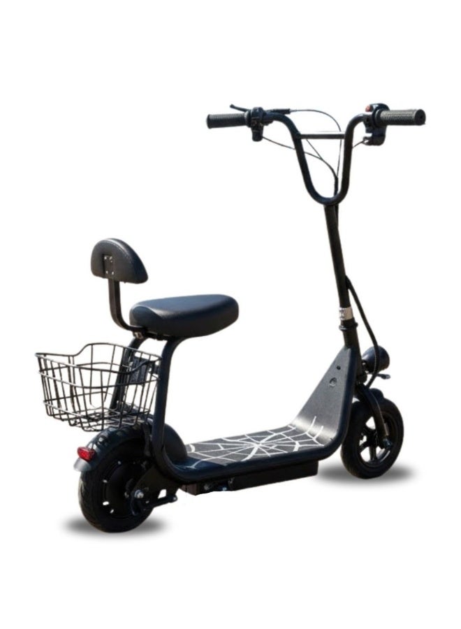 Modern Urban Kids Scooter - 250W Matte Black Seated Design - Image 2