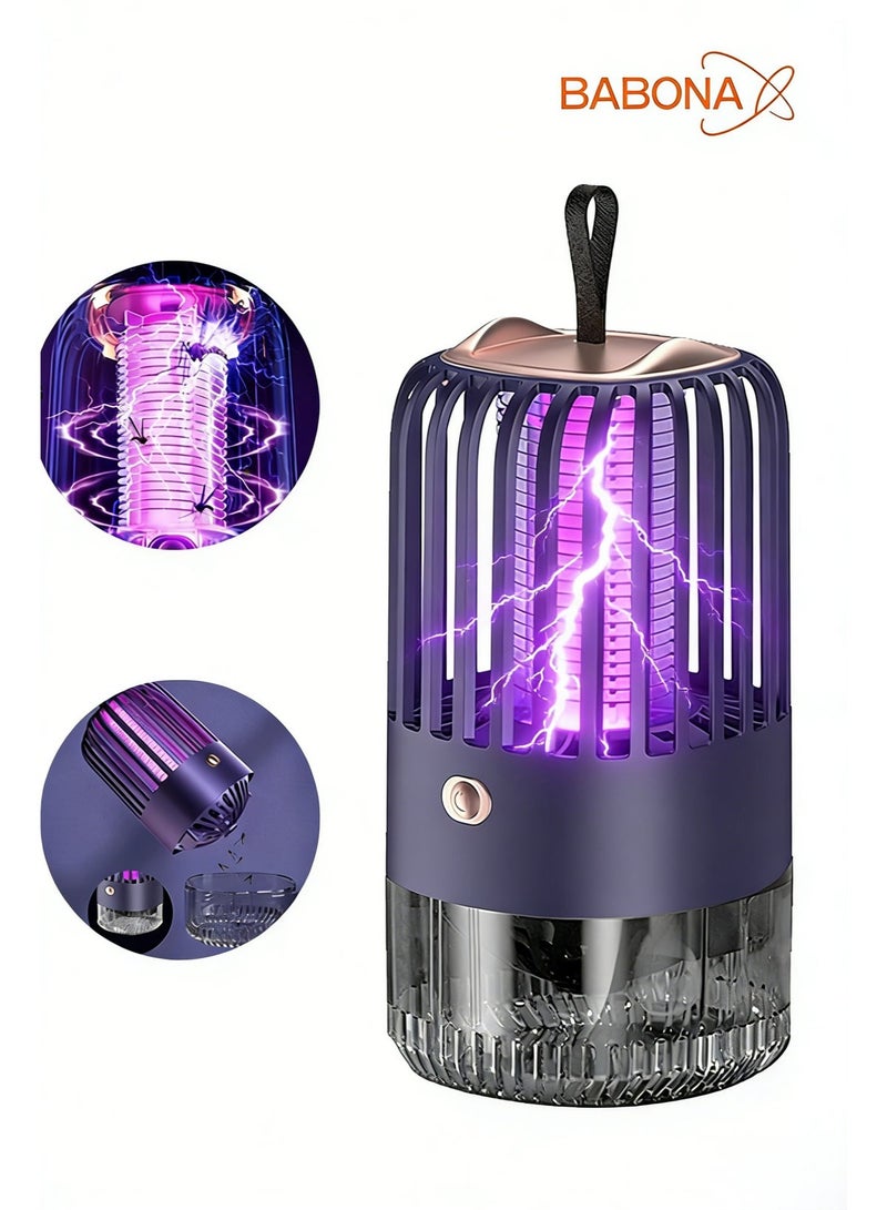 BABONA Bug Zapper, Electric Mosquito Killer Indoor 2000V High Powered, USB Rechargeable, Portable Insect & Fly Trap for Home, Bedroom, Office, Patio, Camping - Image 1