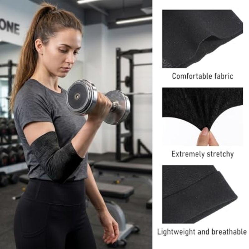 3 Pairs Tattoo Cover Up Sleeve Forearm Tattoo Cover for Men and Women Compression Sleeves for Upper Arm-Black Grey Nude - Image 3