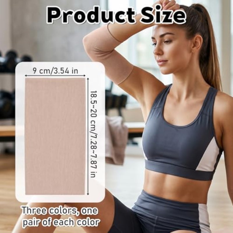 3 Pairs Tattoo Cover Up Sleeve Forearm Tattoo Cover for Men and Women Compression Sleeves for Upper Arm-Black Grey Nude - Image 2