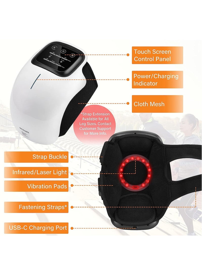 Knee Massager with Heat and Kneading for Pain Relief Infrared Heated Vibration Physiotherapy for Arthritis Massager for Joint Swelling Stiffness Ligament Stretching and Joint Pain Relief