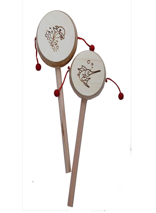Sri Balajee Bangles Set of 2 | Beautiful Handcrafted Wooden Damru Toy - Kid's Musical Instrument - Image 2