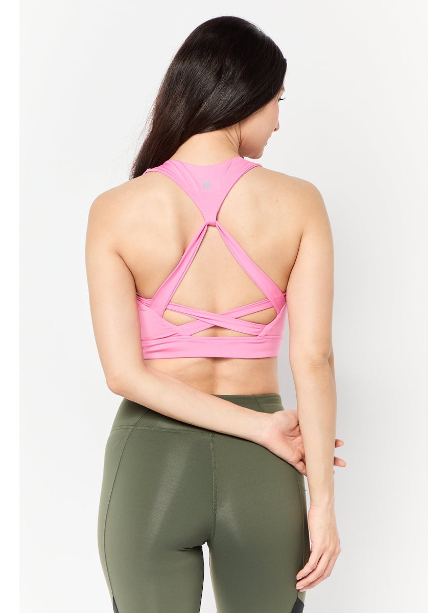 Cotton On Body Women Round Neck Sleeveless Plain Crop Tank Top, Pink  - Image 4