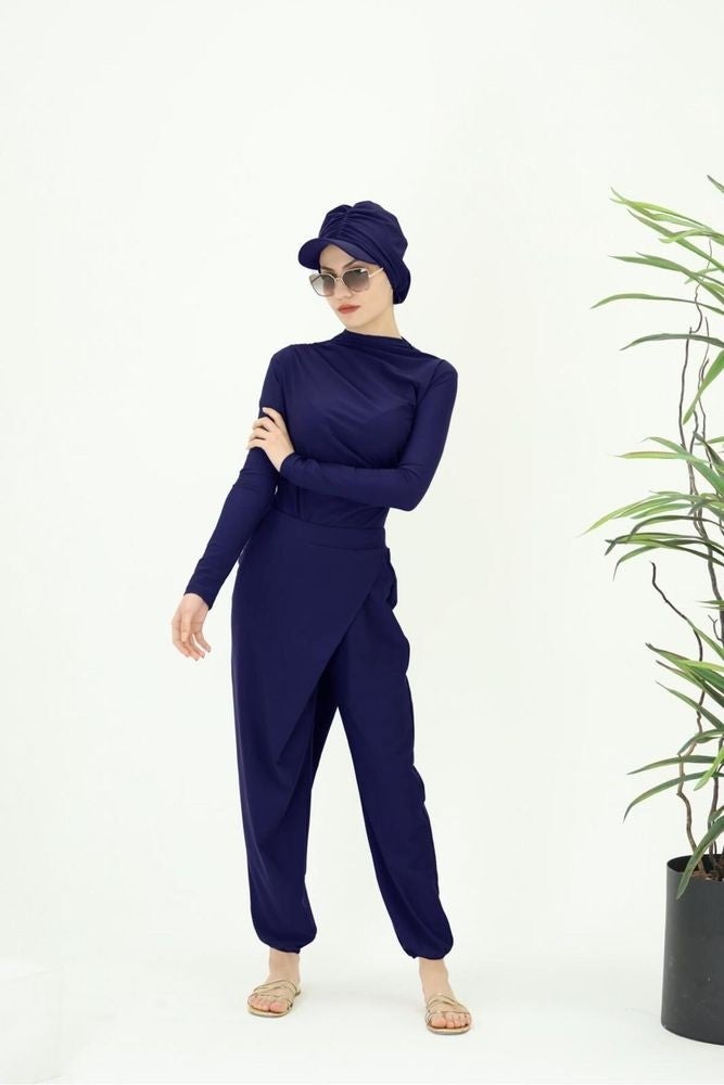 NS Tasarım Ns Design Betty Double Design Modest Swimsuit Set  - Image 1