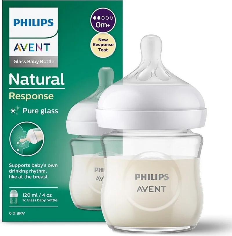Philips Avent Natural Response Glass Baby Bottle 0 Month+120ml SCY930/01