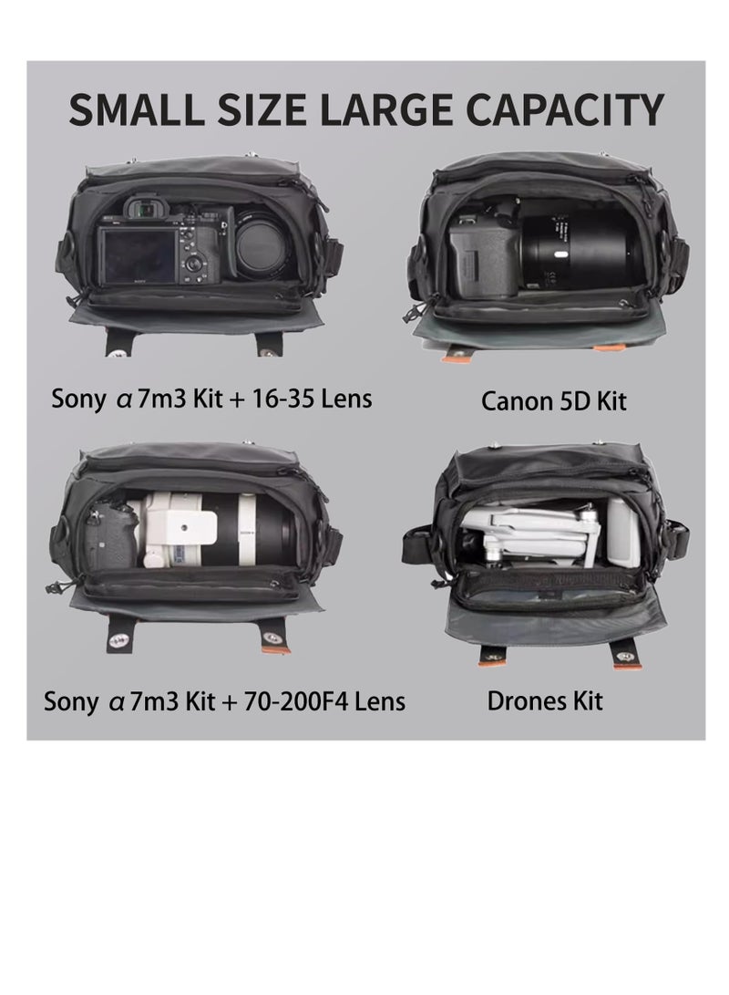 Excefore Versatile Camera Sling Bag, Waterproof DSLR/SLR/Mirrorless Camera Case Anti-shock Photography Crossbody Camera Bag, Removable Modular Inserts, Compatible with Canon/Nikon/Fuji, Black  - Image 4