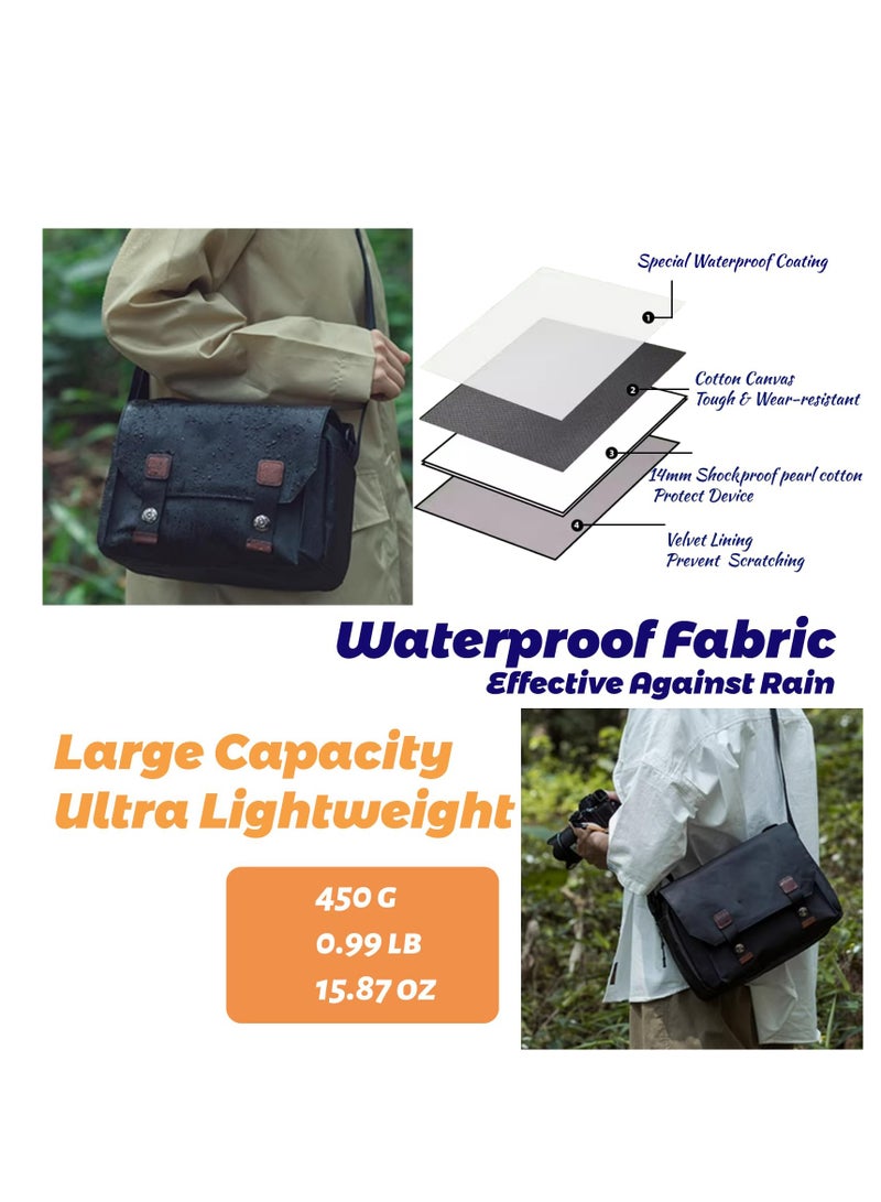 Excefore Versatile Camera Sling Bag, Waterproof DSLR/SLR/Mirrorless Camera Case Anti-shock Photography Crossbody Camera Bag, Removable Modular Inserts, Compatible with Canon/Nikon/Fuji, Black  - Image 2