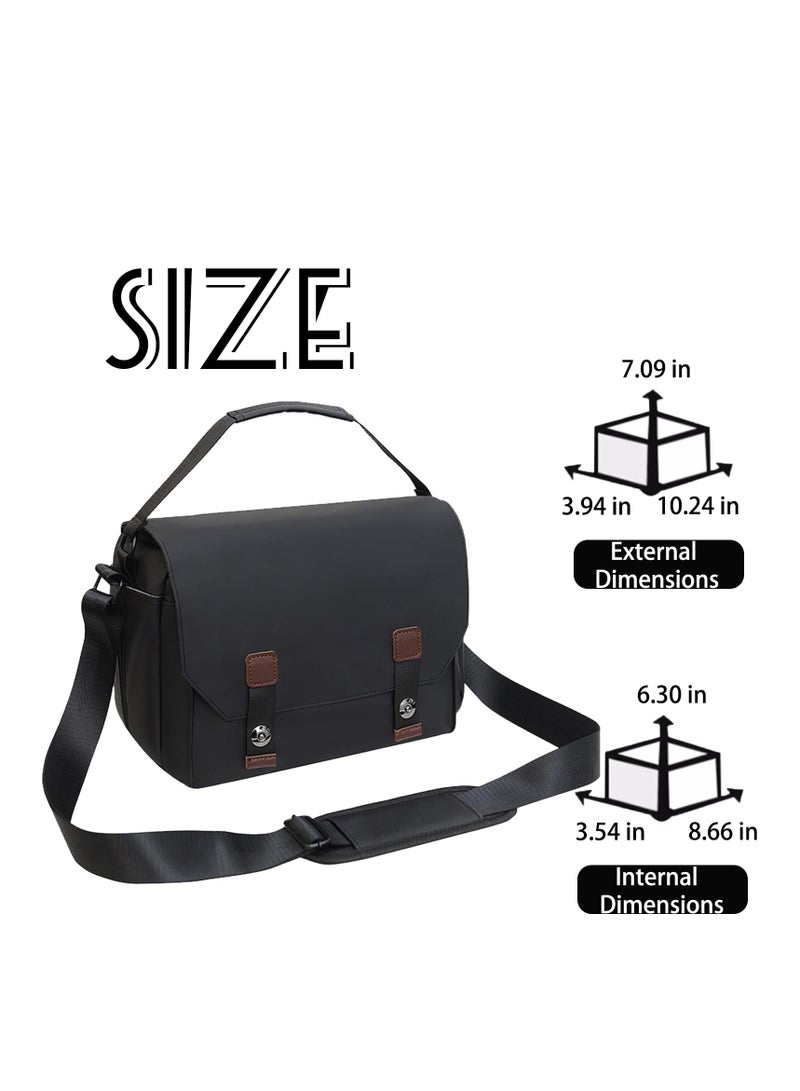 Versatile Camera Sling Bag, Waterproof DSLR/SLR/Mirrorless Camera Case Anti-shock Photography Crossbody Camera Bag, Removable Modular Inserts, Compatible with Canon/Nikon/Fuji, Black