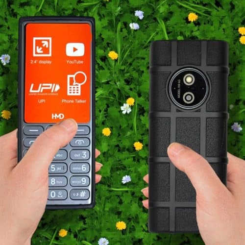 ZAOMA Premium Back Case TPU Cover Compatible for HMD 110 4G DS - Model NO. : TA-1665 Keypad Mobile Feature Phone Rugged Case (HMD1104G_RUGBLK) - Image 4