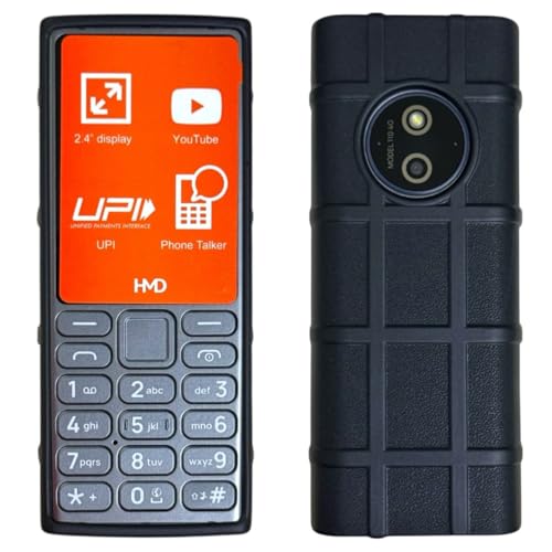 ZAOMA Premium Back Case TPU Cover Compatible for HMD 110 4G DS - Model NO. : TA-1665 Keypad Mobile Feature Phone Rugged Case (HMD1104G_RUGBLK) - Image 1