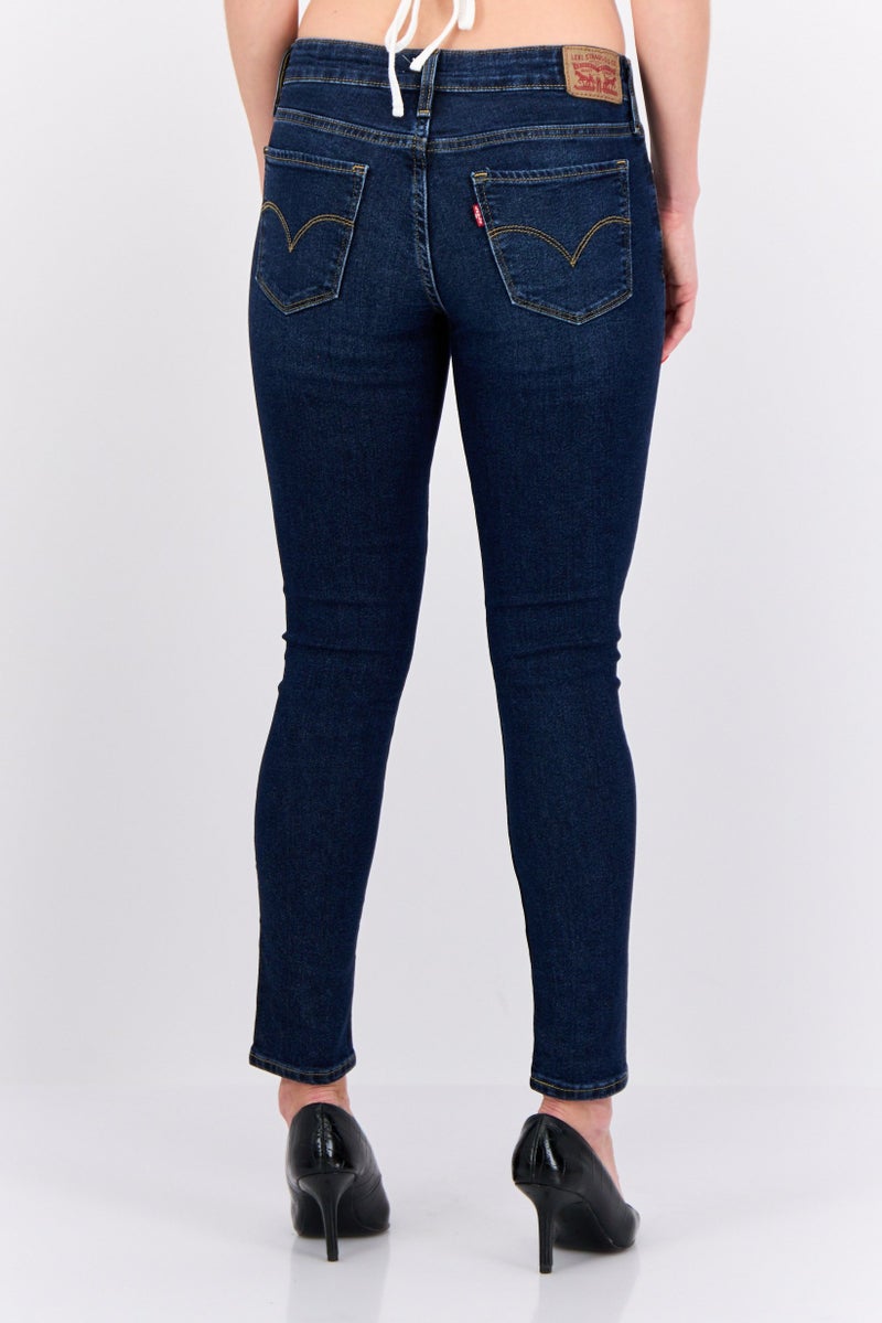 Levi's جينز ضيق للنساء، غسلة داكنة، قابل للتمدد، أزرق - Image 3