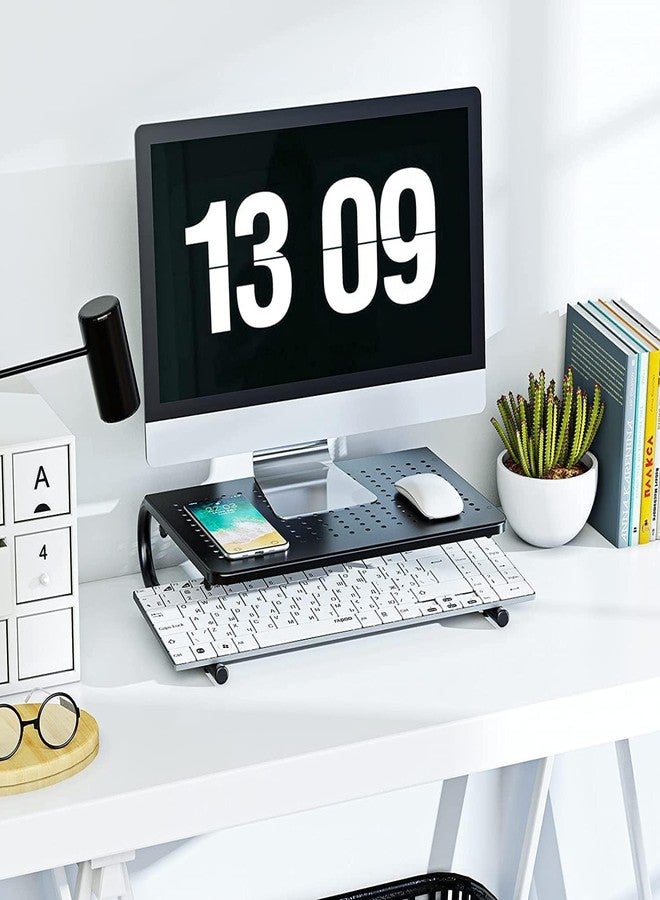 HUANUO Monitor Riser for Desk, Desk Organizer,Laptop Shelf w/Vented for Screen, Computer Stand for PC, Printer, for Home & Office - Image 2