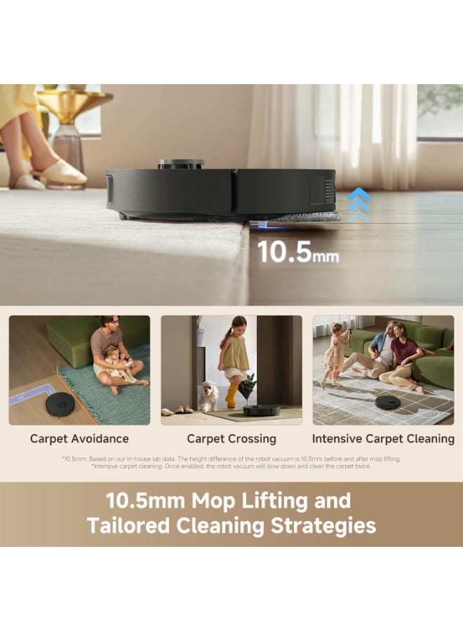 DREAME L50 CE Ultra Robot Vacuum and Mop with 25,000Pa Suction, Extendable Side Brush and Mop, AceClean DryBoard & 80°C Mop Self-Cleaning, 100-Day Auto-Empty, Hot Air Drying, Auto Water Tank Refilling 75 W RLL53SE-L50UCE-B Black - Image 4
