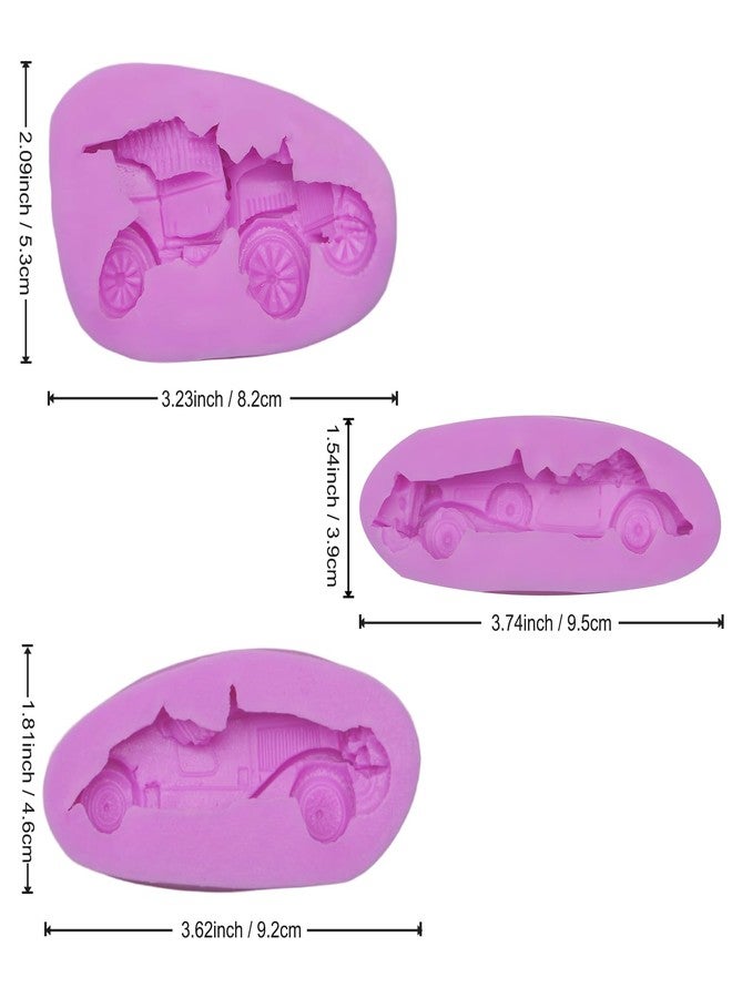 acvcatto Vintage Car Silicone Fondant Molds Truck Sedan Race Car Chocolate Baking Molds for Cake Decoration Sugar Craft Gum Paste Resin Soap Set of 3 - Image 2