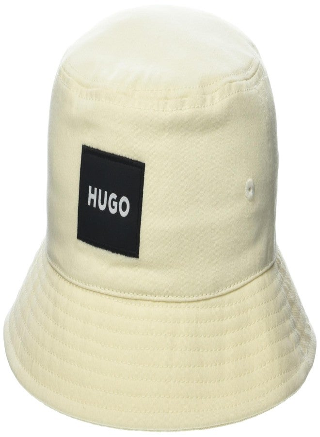 HUGO Square Logo Cotton Bucket Hat - Image 1