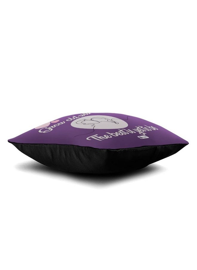Indigifts Printed Cushion Cover With Filler Grow Old With Me Polysatin 12X12 Inches Comfortable Purple Cushions Romantic Soft Decorative Pillows Unique Quirky Gifts  - Image 3