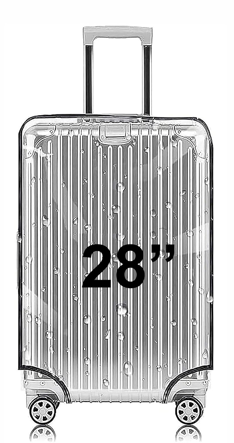 Fancy Walas 28 Inch Trolley Bag Cover/Suitcase Bag Cover/Waterproof Dustproof Luggage Cover for Wheeled Luggage/Zippered Clear PVC Suitcase Covers Protectors (Large, 28 inch, Set of 1) - Image 1