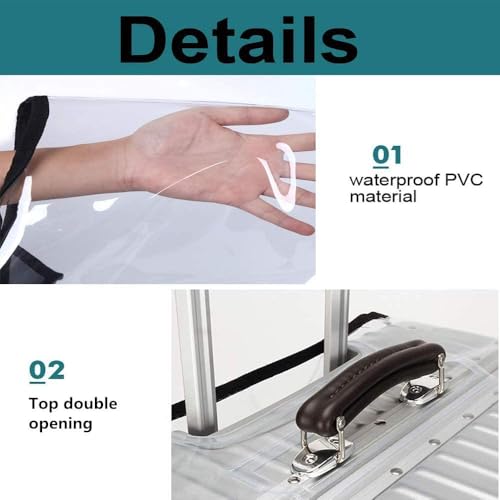 Fancy Walas 28 Inch Trolley Bag Cover/Suitcase Bag Cover/Waterproof Dustproof Luggage Cover for Wheeled Luggage/Zippered Clear PVC Suitcase Covers Protectors (Large, 28 inch, Set of 1) - Image 5