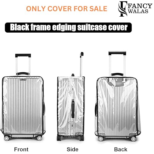 Fancy Walas 28 Inch Trolley Bag Cover/Suitcase Bag Cover/Waterproof Dustproof Luggage Cover for Wheeled Luggage/Zippered Clear PVC Suitcase Covers Protectors (Large, 28 inch, Set of 1) - Image 2