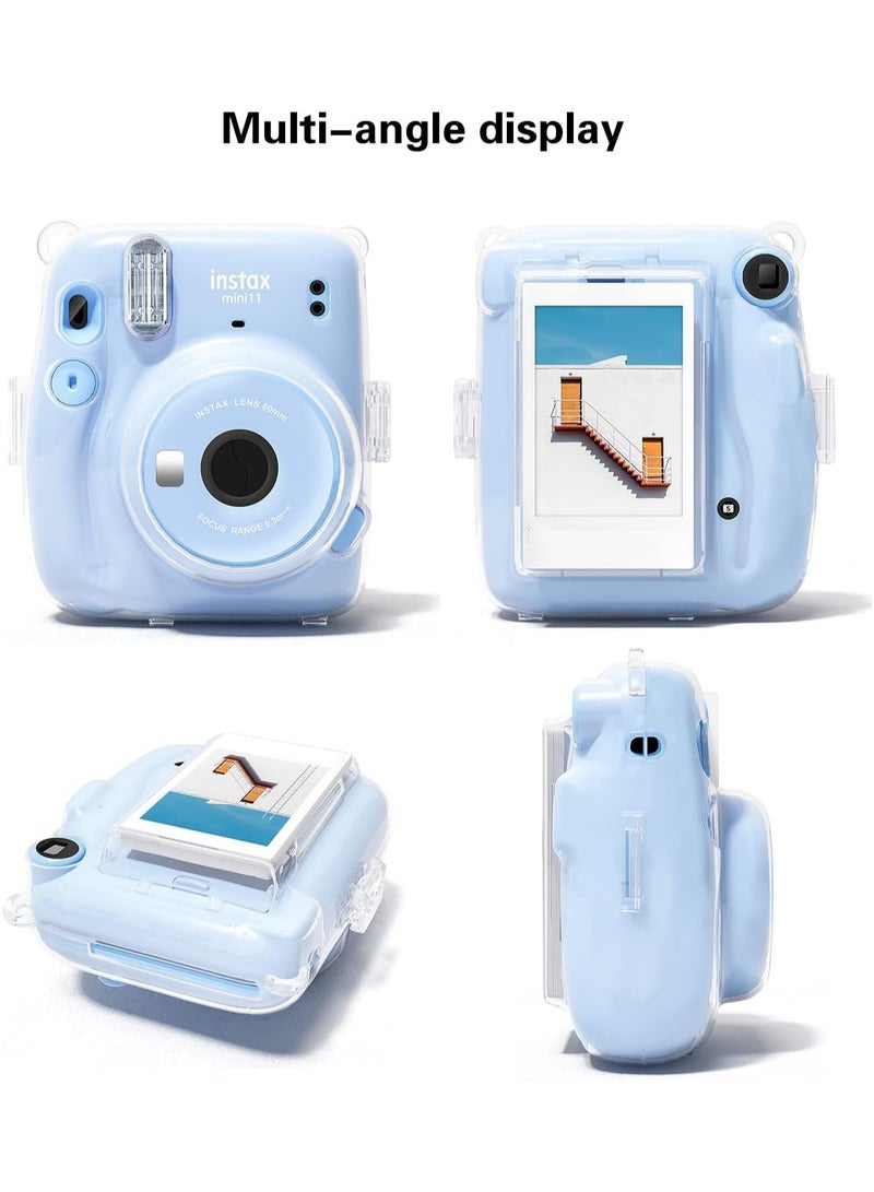 Polaroid Mini 11 Protective Case for Fujifilm Instax Mini 11 Instant Camera Crystal Hard PC Protective Case with Removable Shoulder Strap Transparent  - Image 2