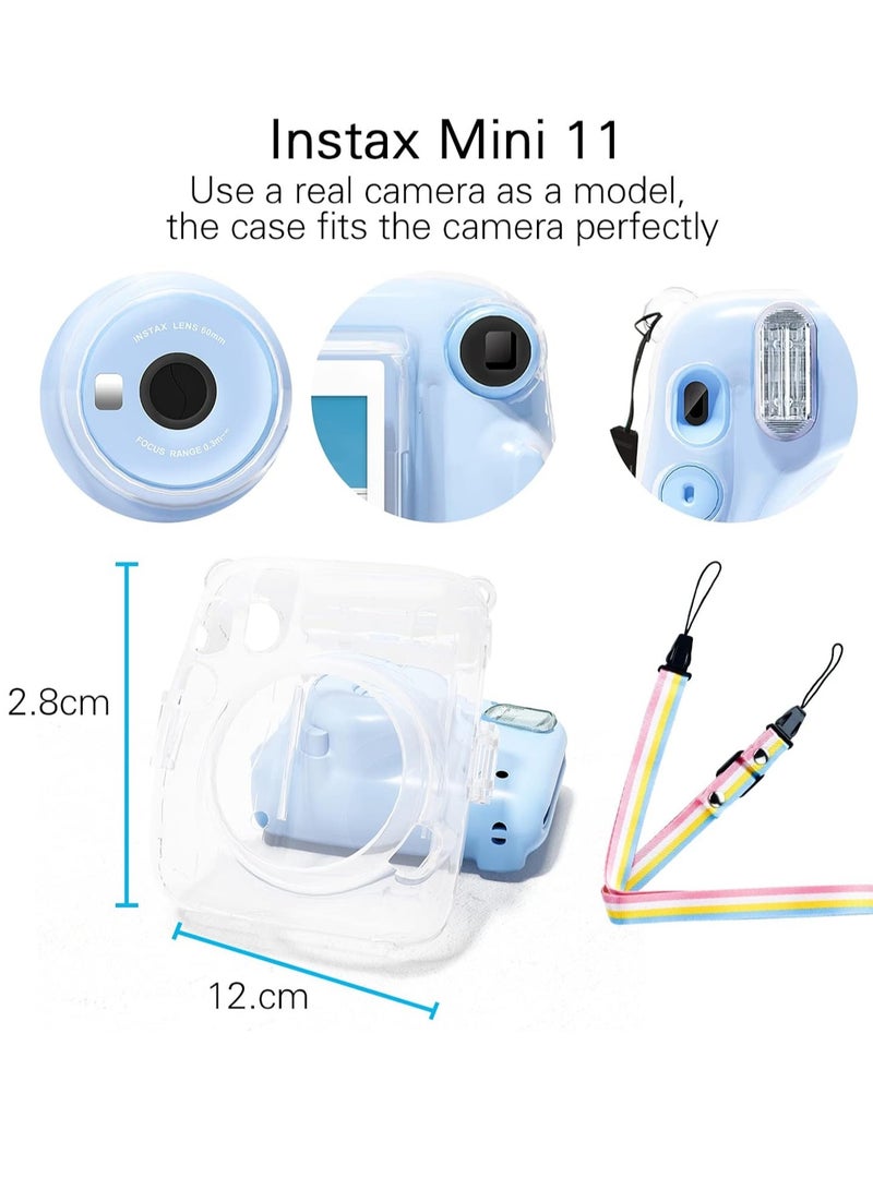 Polaroid Mini 11 Protective Case for Fujifilm Instax Mini 11 Instant Camera Crystal Hard PC Protective Case with Removable Shoulder Strap Transparent  - Image 3