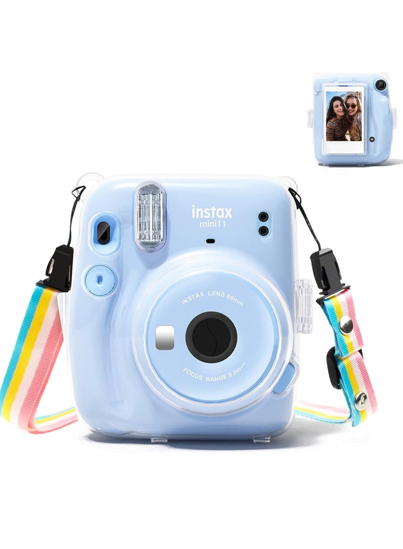 Polaroid Mini 11 Protective Case for Fujifilm Instax Mini 11 Instant Camera Crystal Hard PC Protective Case with Removable Shoulder Strap Transparent  - Image 1
