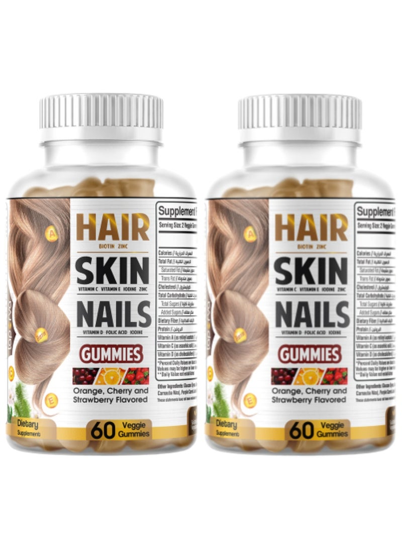 Laperva Hair, Skin, Nails - Beauty Gummies - 60 Gummies, Pack of 2 - Image 2