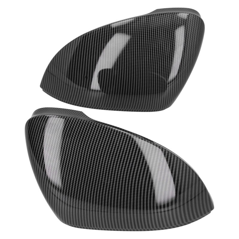 2PCS Side View Mirror Cover Left Right Carbon Fiber Look Replacement for MK8 Standard 2021+(With Lane Assist ) - Image 1